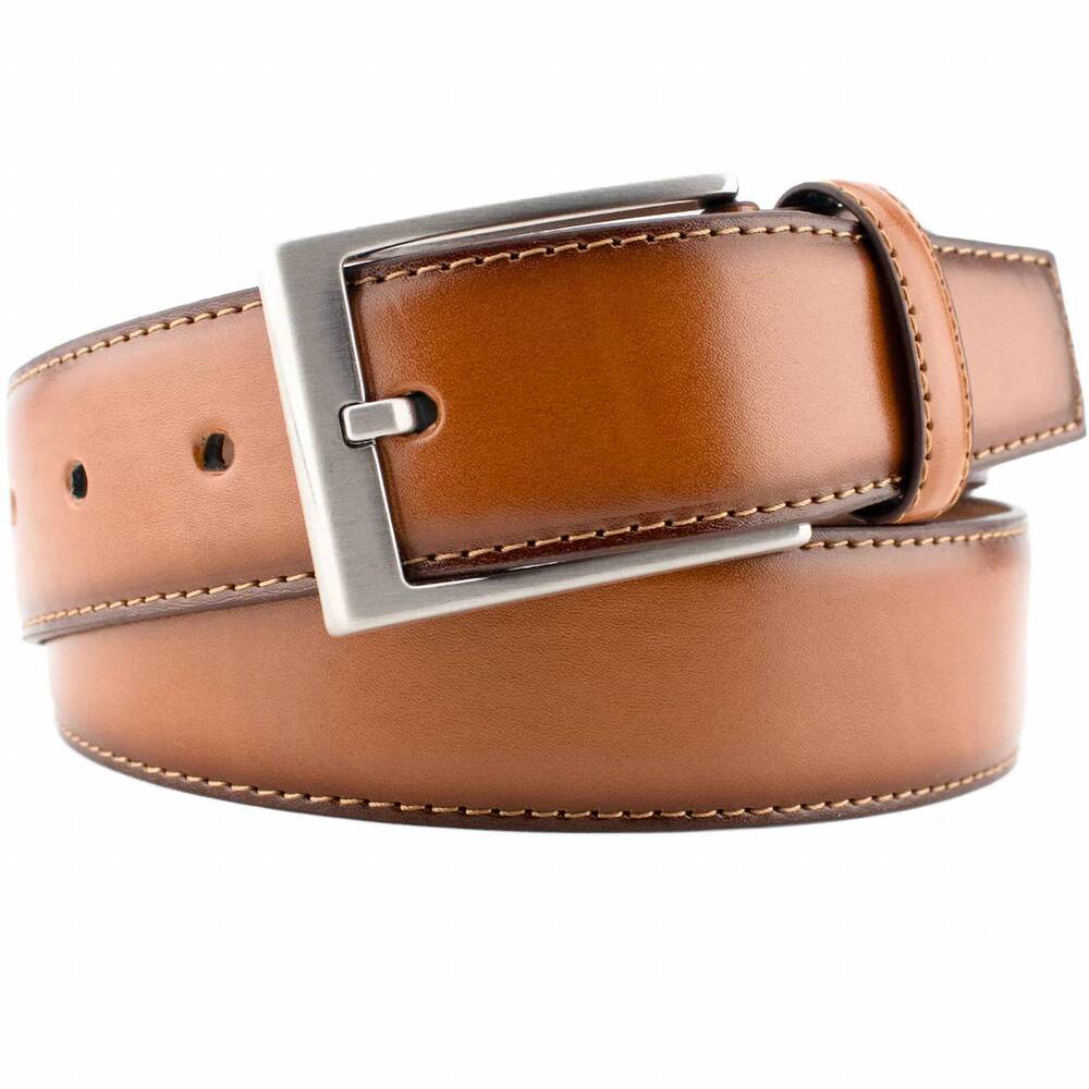 NEW DIBI dress split leather belt in caramel